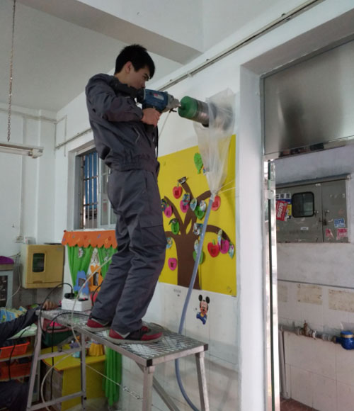 3.墻上無塵打孔